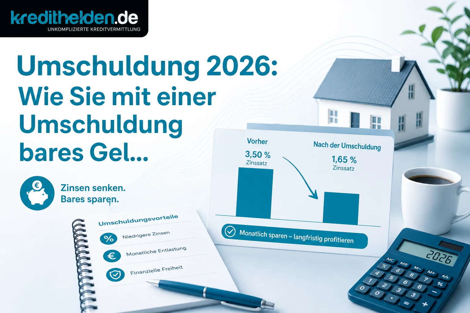 Umschuldung 2026: Wie Sie mit einer Umschuldung bares Geld sparen können